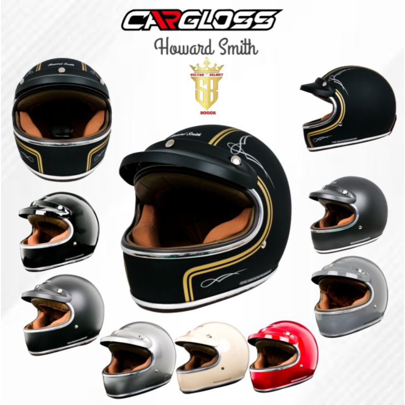 Helm Cargloss Howard Smith CAFE RACER Full Face Cakil Retro Original