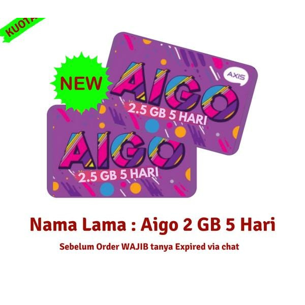 Voucher Axis Aigo 2.5 GB 5 Hari