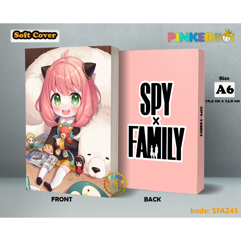 

(SFA245) Pocket Note Anime Anya Roger X Spy Family kode 3 Softcover A6/A5 Buku Tulis catatan Notes Agenda Planner Jurnal