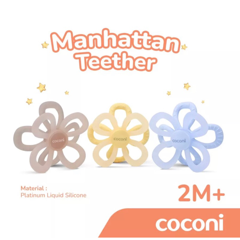 Coconi Manhattan Toy Sensory Teether with Case / Gigitan Bayi Silicone Lembut