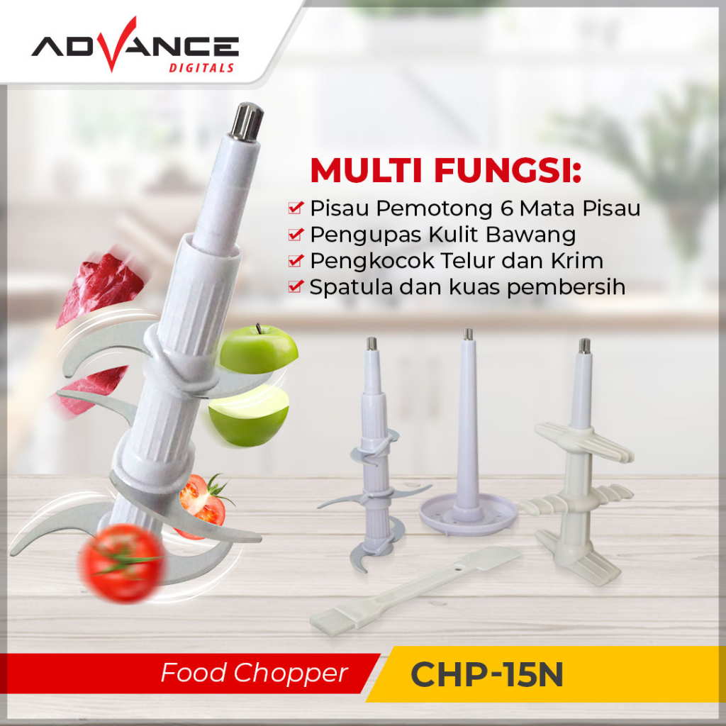 ADVANCE Food Chopper Low Watt Prossesor Penggiling Daging Dan Sayur CHP-15N