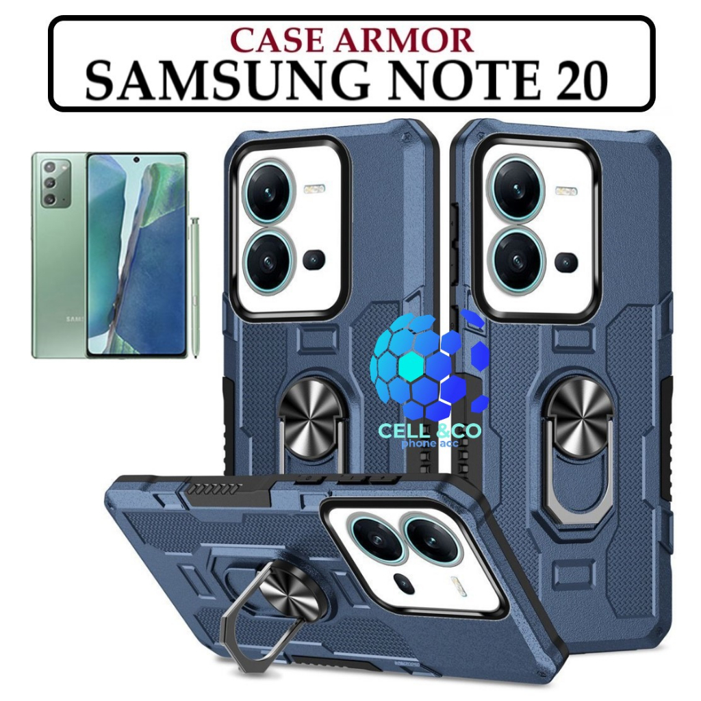 Case Armor SAMSUNG GALAXY NOTE 20 Iring Cincin Magnetic Kesing Hp Protect kamera Premium Hard Case Standing Robot Pelindung Kamera