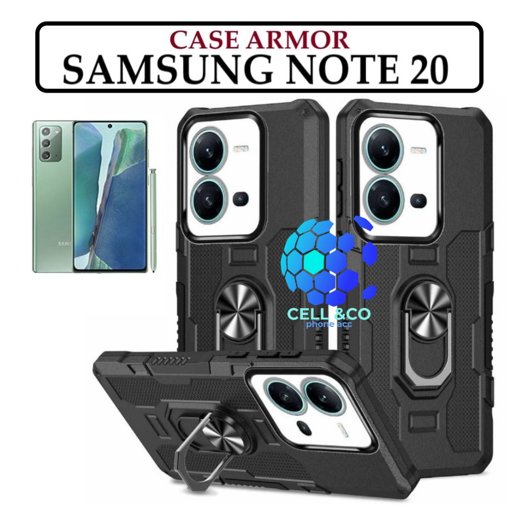 Case Armor SAMSUNG GALAXY NOTE 20 Iring Cincin Magnetic Kesing Hp Protect kamera Premium Hard Case Standing Robot Pelindung Kamera