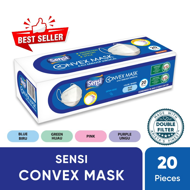 SENSI CONVEX MASK EARLOOP 20 PCS