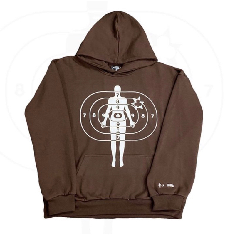 BOOKED 99clover x morteils aimless head brown hoodie preloved (size M)