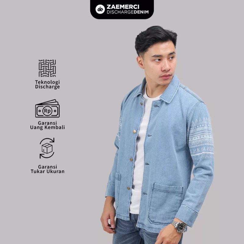 Jaket Chore Denim Discharge Altamis - Jacket Casual Men