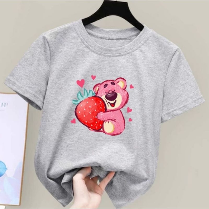 Kaos Anak Lotso Stroberi Kaos Anak Ideal 2-10 Tahun