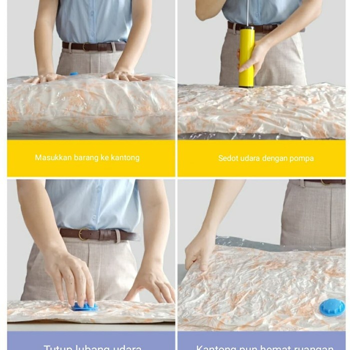 VACUUM BAG BAGIAN PLASTIK VACUM PLASTIC TRAVEL BAJU PAKAIAN LAUNDRY SELIMUT BED COVER STORAGE KERANJ