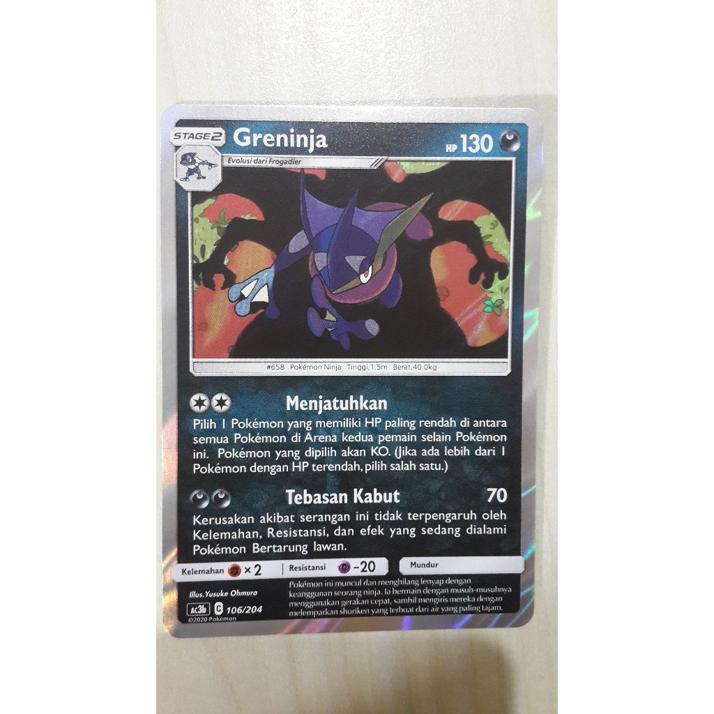 POKEMON TCG INDONESIA GRENINJA HOLOGRAM AC3B 106/204