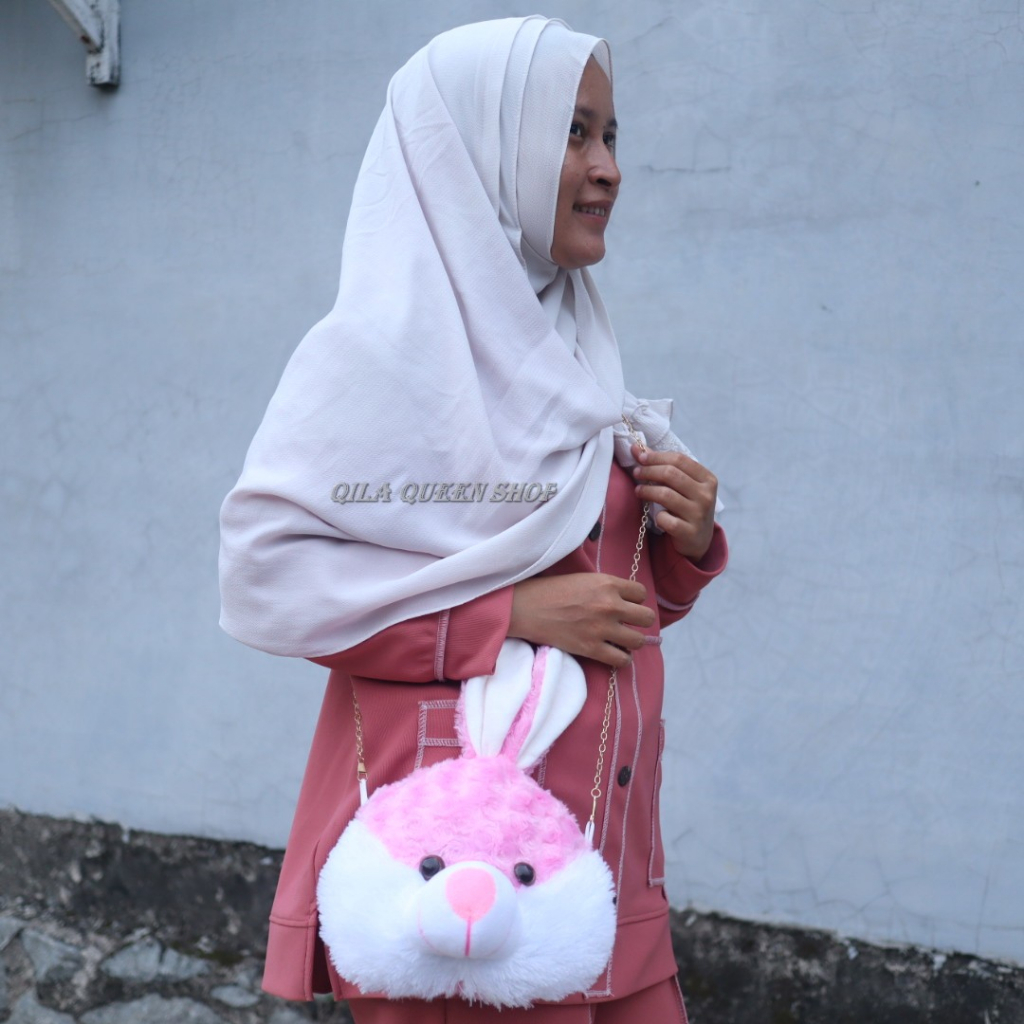 TAS SELEMPANG KELINCI KARAKTER BONEKA