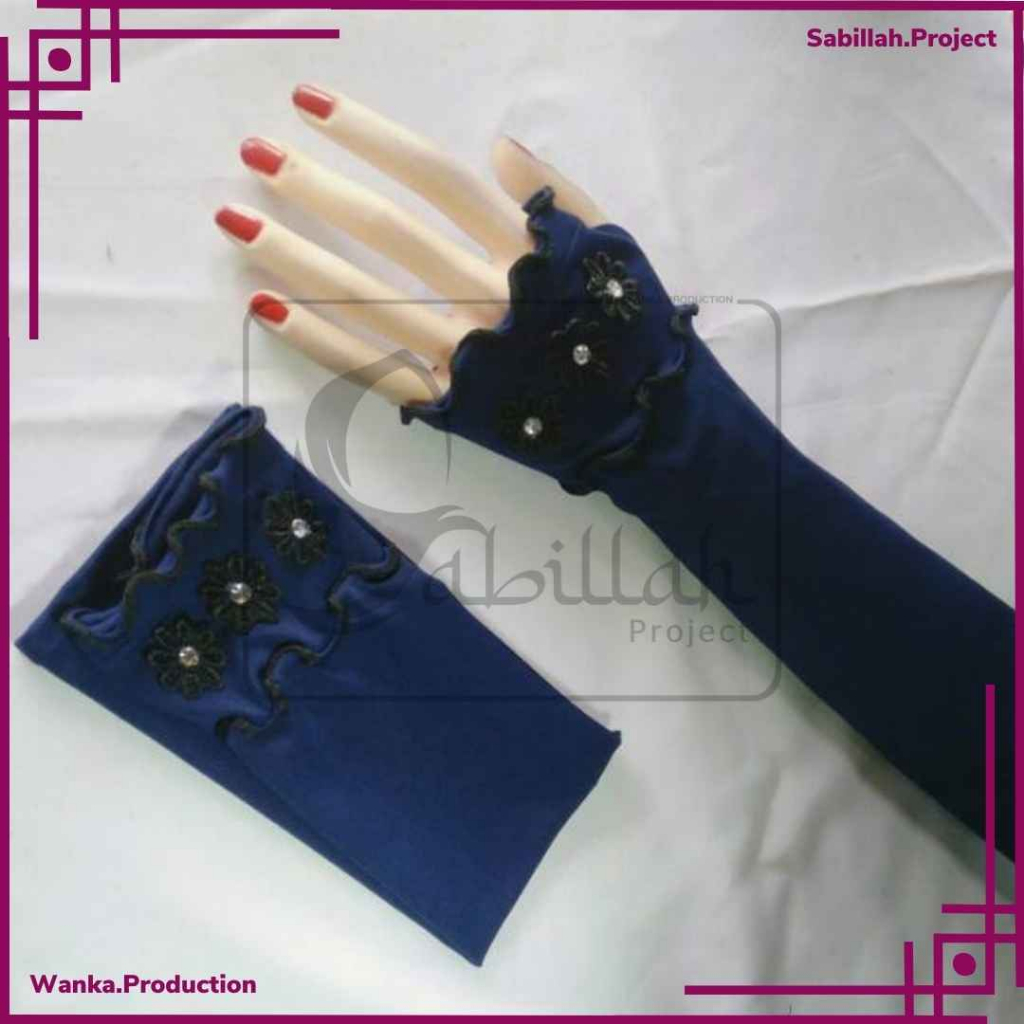 handsock jempol curly flower hitam