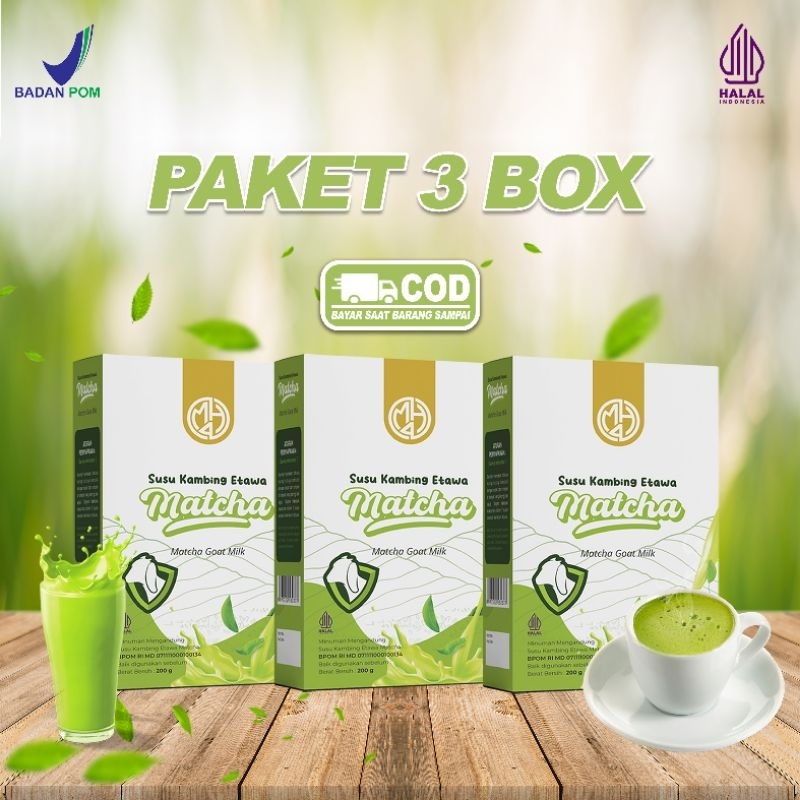 

Susu Kambing Etawa Matcha - Paket 3 Box Matcha Goat Milk