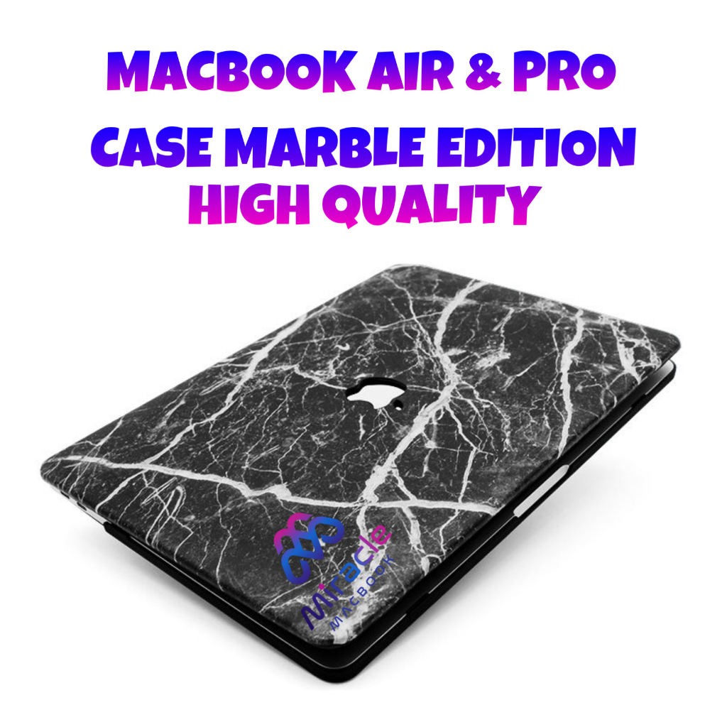 CASE MACBOOK PREMIUM MARBLE BLACK &amp; WHITE  EDITION NEW AIR PRO RETINA 11 12 13 14 15 16 INCH NON / WITH CD ROOM / TOUCHBAR