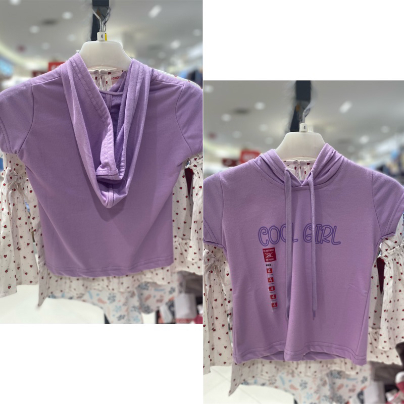 Kaos hoodie anak perempuan COOL GIRL 4-12th