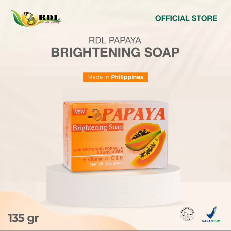 RDL PAPAYA BRIGHTENING SOAP 135gr Original / RDL Sabun Pepaya