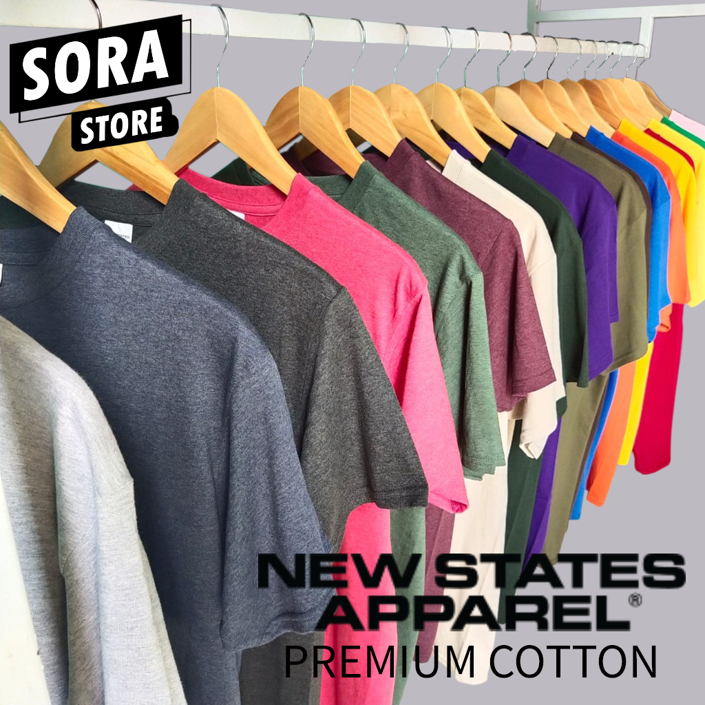 KAOS POLOS IMPORT NSA PREMIUM KATUN LENGAN PENDEK WARNA BARU - NEW STATES APPAREL PREMIUM COTTON 24S