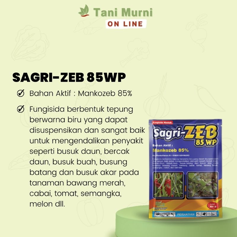 Fungisida Mancozeb Biru Sagri Zeb 800 gram