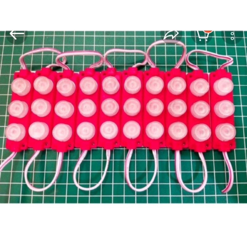 LAMPU LED 3 MATA SMD 7520 30 30 12 volt merah