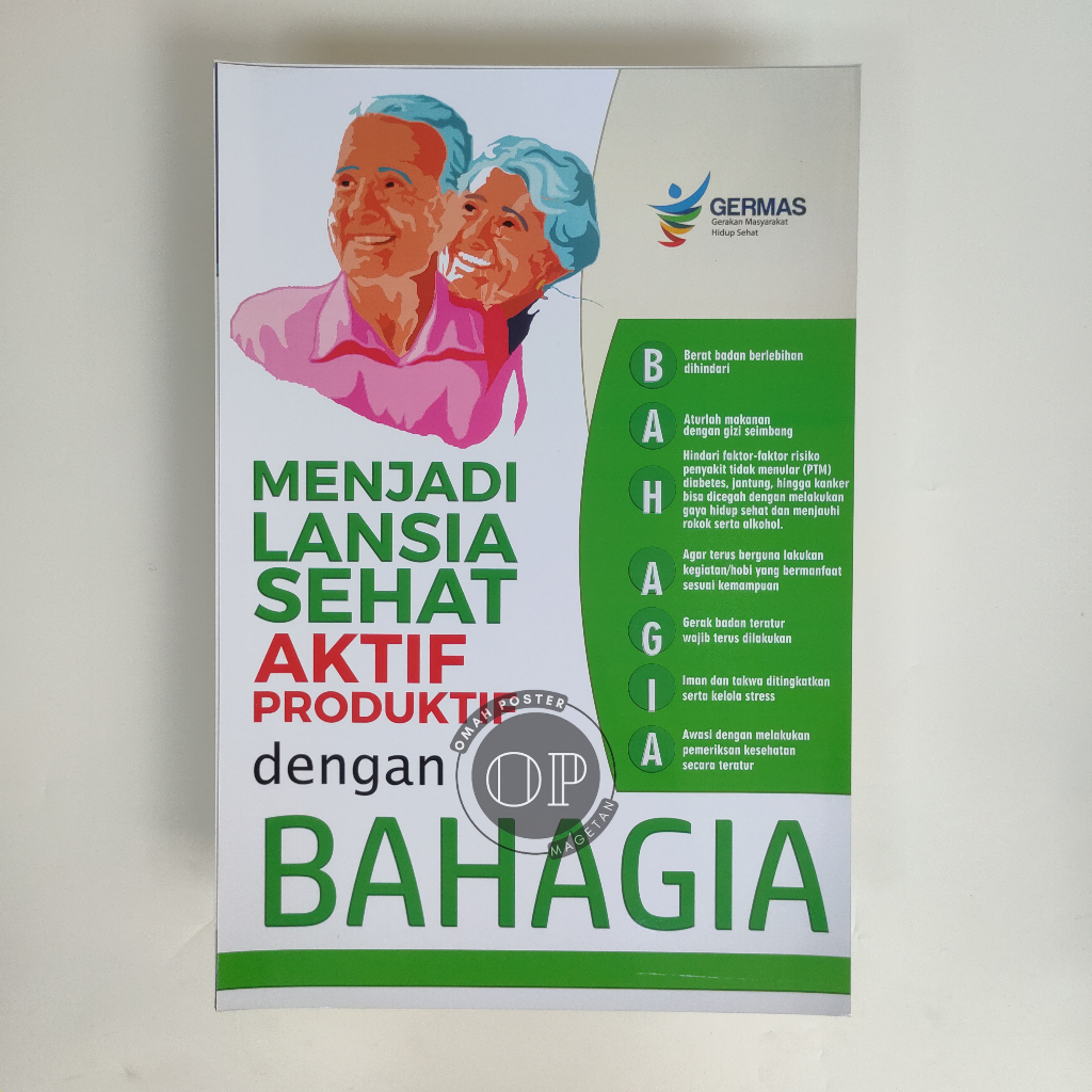 Poster Lansia Bahagia - Poster Bahagia Hidup Sehat untuk Usia Lanjut - GERMAS - Poster Lansia PTM