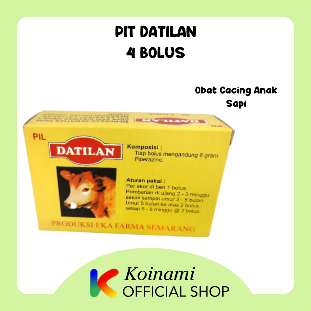 PIL DATILAN isi 4 BOLUS / obat cacing anak sapi / hewan / penggemuk / eka farma