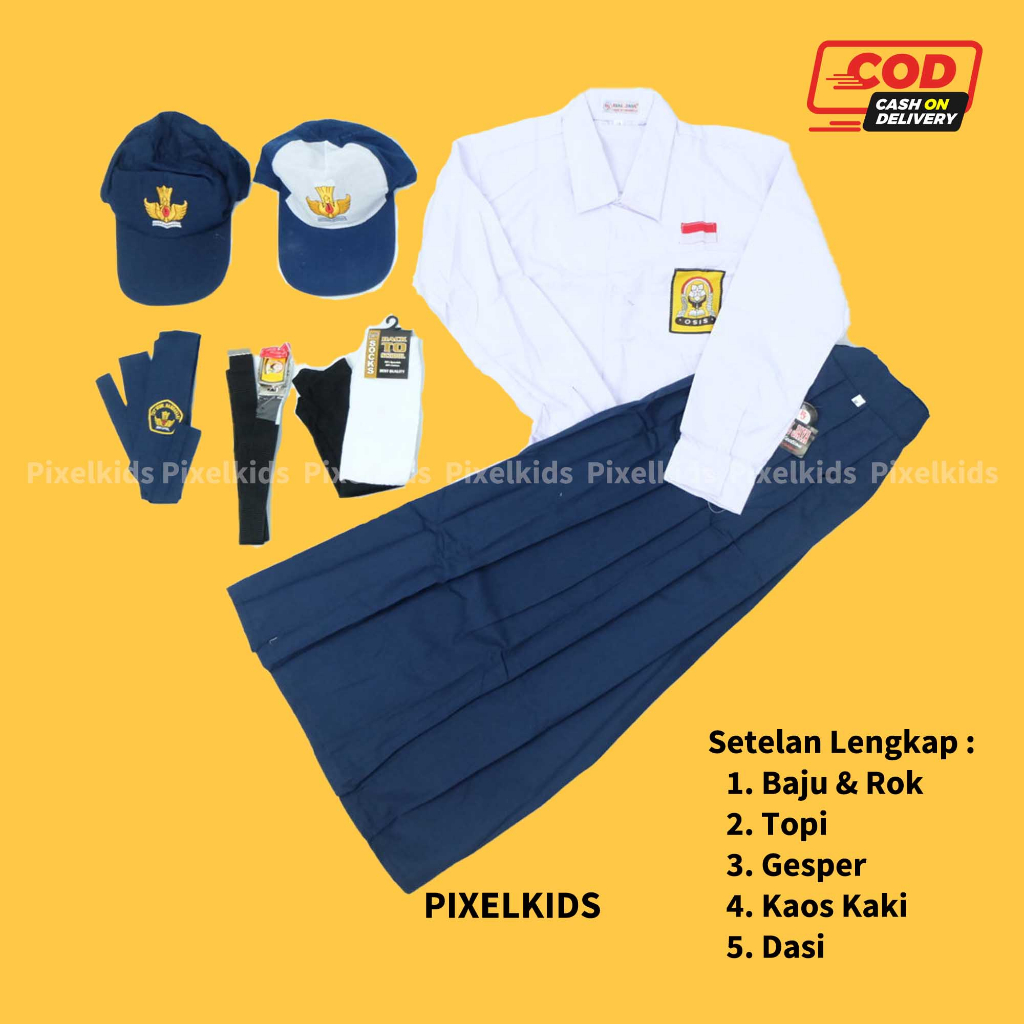Setelan Super Lengkap Seragam Sekolah SMP BAJU PANJANG ROK PANJANG Perempuan Cewek | SERAGAM SEKOLAH
