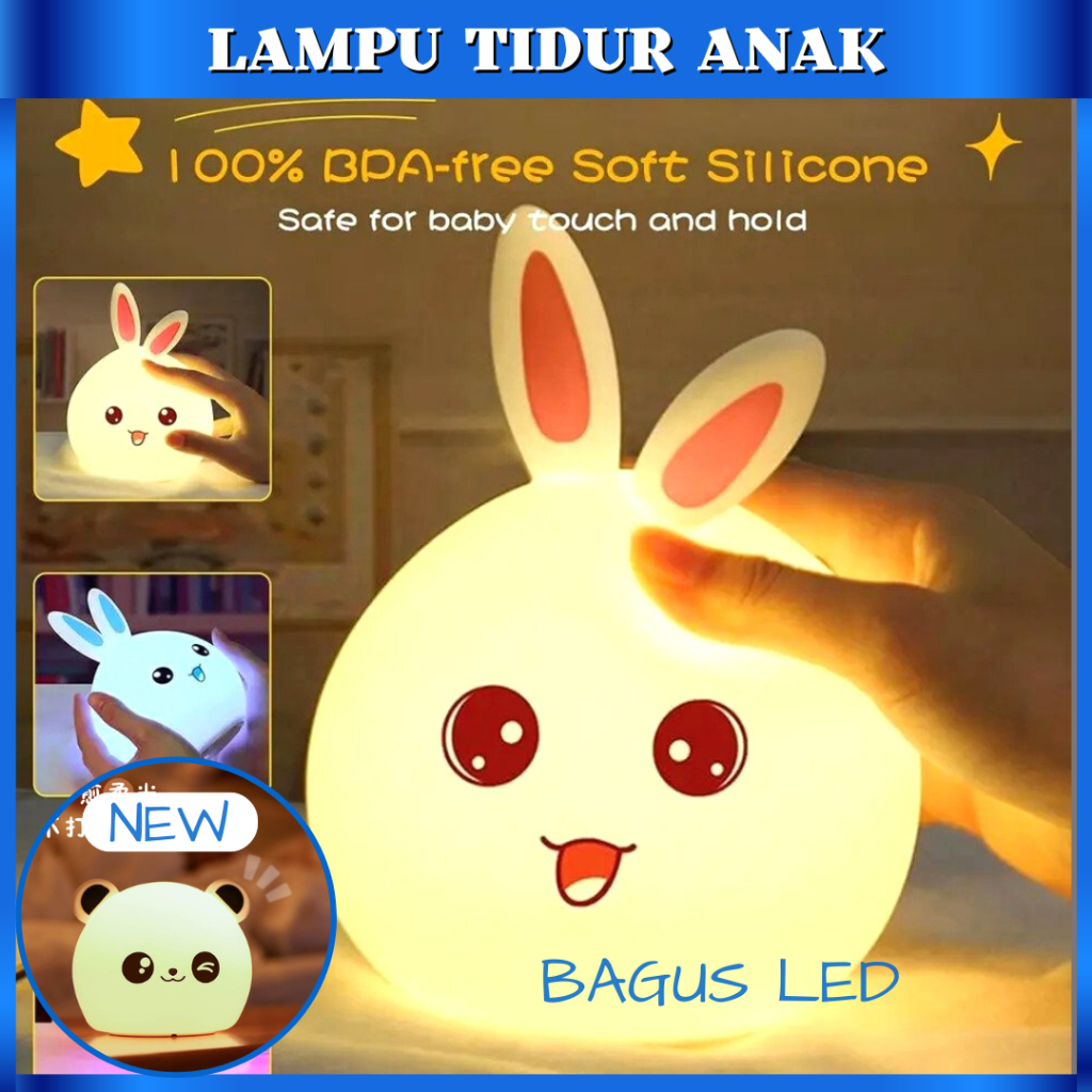 Lampu Tidur Anak Rgb Lampu kelinci 5 Warna Di 1 Lampu RGB Lamp LED