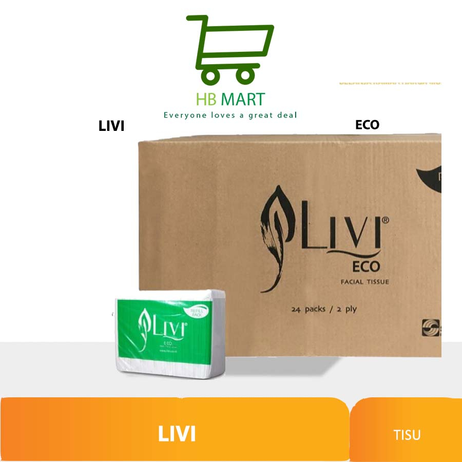 GROSIR 1 DUS LIVI Facial Tisu Wajah Refill 580 Gr 600 Sheet - 24 PCS