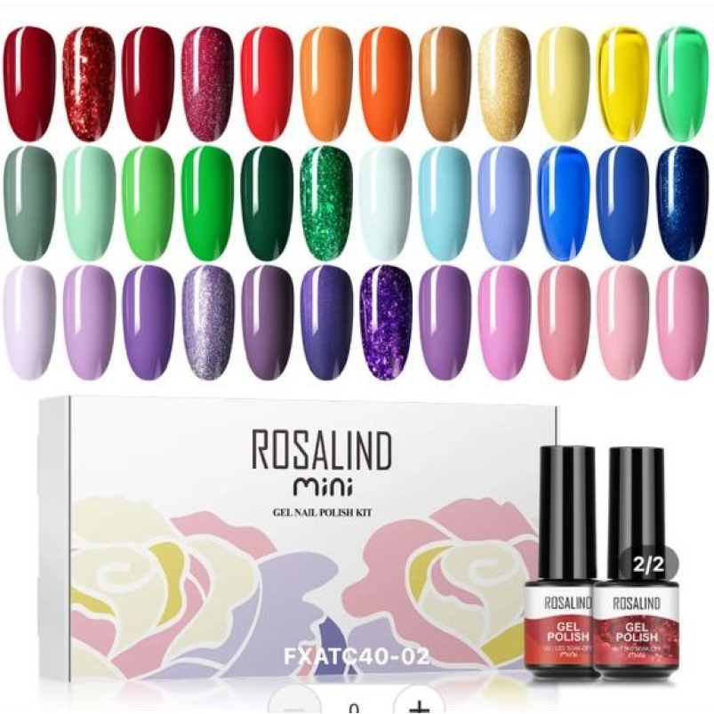 1 SET KUTEK Rosalind UV GEL Polish 1 Box (gift box) isi 40 pcs | kutek 1 box | kutek gel uv | kutek per box