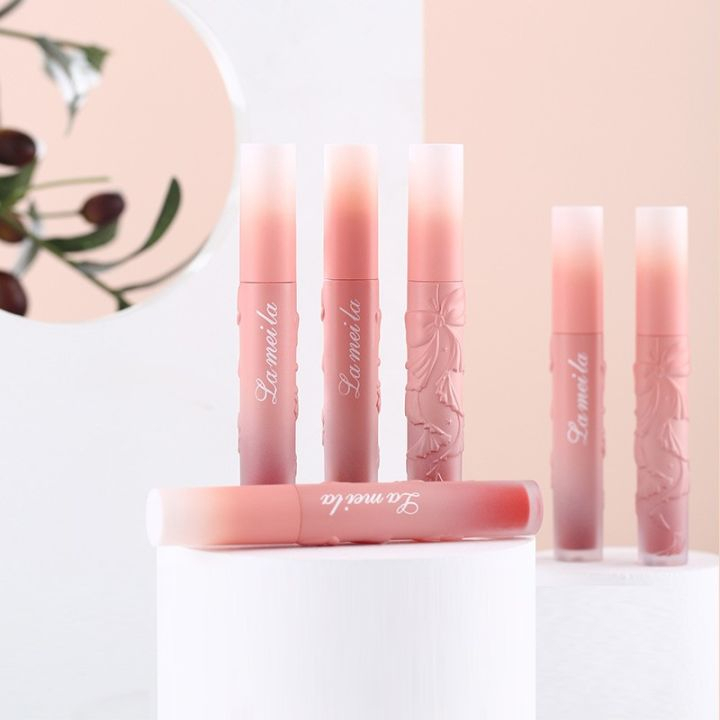 Hope Store - Lameila Lip Glaze Moisturizing Lipstik Cair Kosmetik 6 Warna