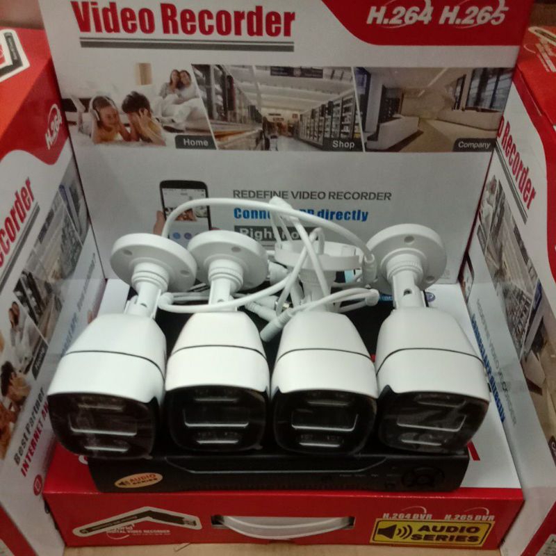 PAKET CCTV AUDIO SERIES 8 CHANNEL 4 KAMERA AUDIO SERIES 5MP 2560P 4K