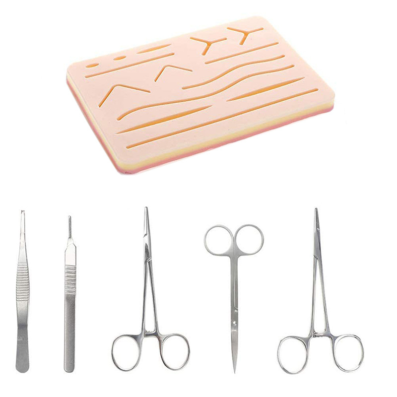 Alat Hecting Set Jahit Luka Latih Medis Hecting Pad Silicone Sutura Latih Hecting Kit -