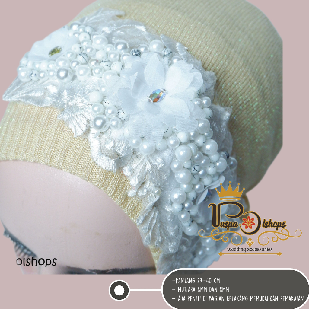 HEADPIECE MUTIARA BUNGA HEADPIECE HIJAB PENGANTIN