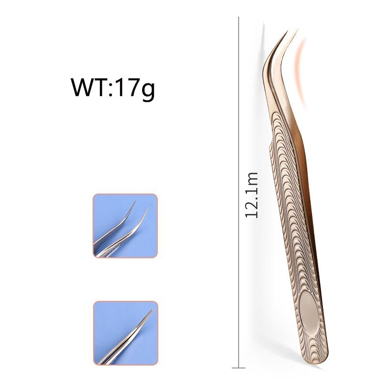 PINSET / TWEEZER PREMIUM GOLD ORIGINAL for EYELASH EXTENSION , SAMBUNG BULU MATA, LASH LIFT bulumata eyelash extensions bulu mata