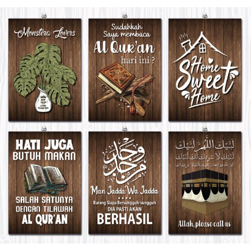 020/DEKORASI DINDING TEMPEL Edisi kata kata motivasi islami ukuran 20x30 cm no laminasy glossy _ Paj