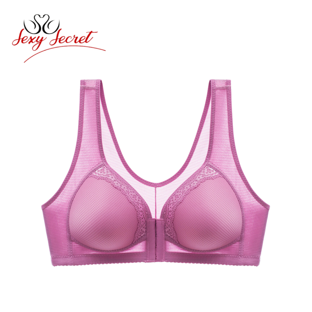 SEXY SECRET BR1184 BH Renda Wanita Push Up Seksi Seamless Sexy Full Cup Tanpa Kawat Motif Pengait Tali Depan