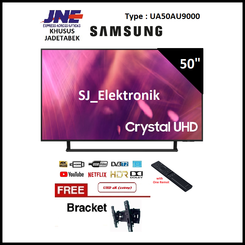Braket + LED TV Samsung 50AU9000 - 50 Inch AU9000 Smart TV Crystal UHD