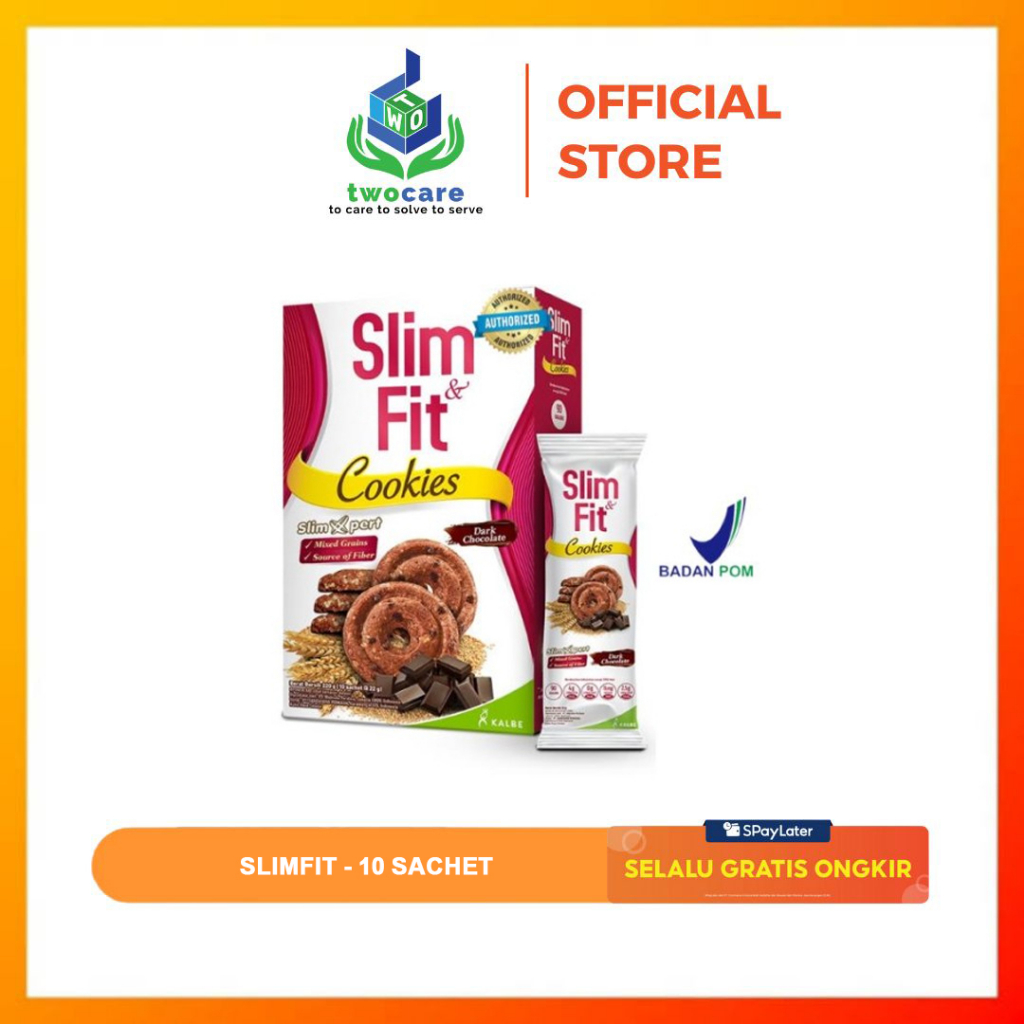 Slim &amp; Fit Cemilan 10 x 22 g / Snack Slim Fit Cookies Chocolate  220 gr