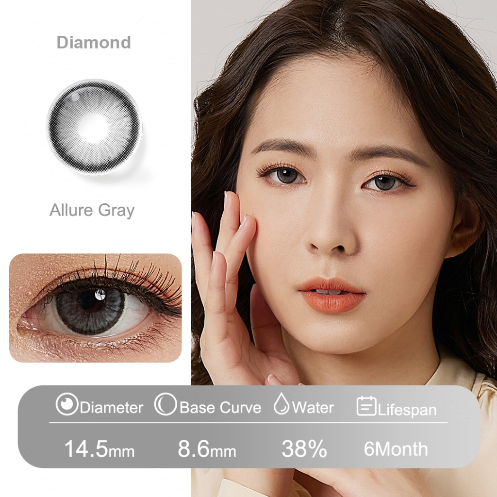 Magister Softlens Minus 14.5mm (-1.00 s/d -6.00) Diamond Seri Soflen Minus Soflens Grey Softlens Brown