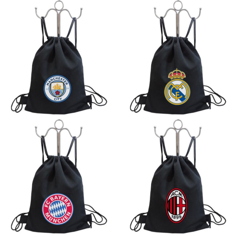 new string bag tas ransel serut FULL COLOR (DTF) sablon KLUB BOLA | bahan drill halus drawstring stringbag bag gymsack futsal olahraga kuliah kampus