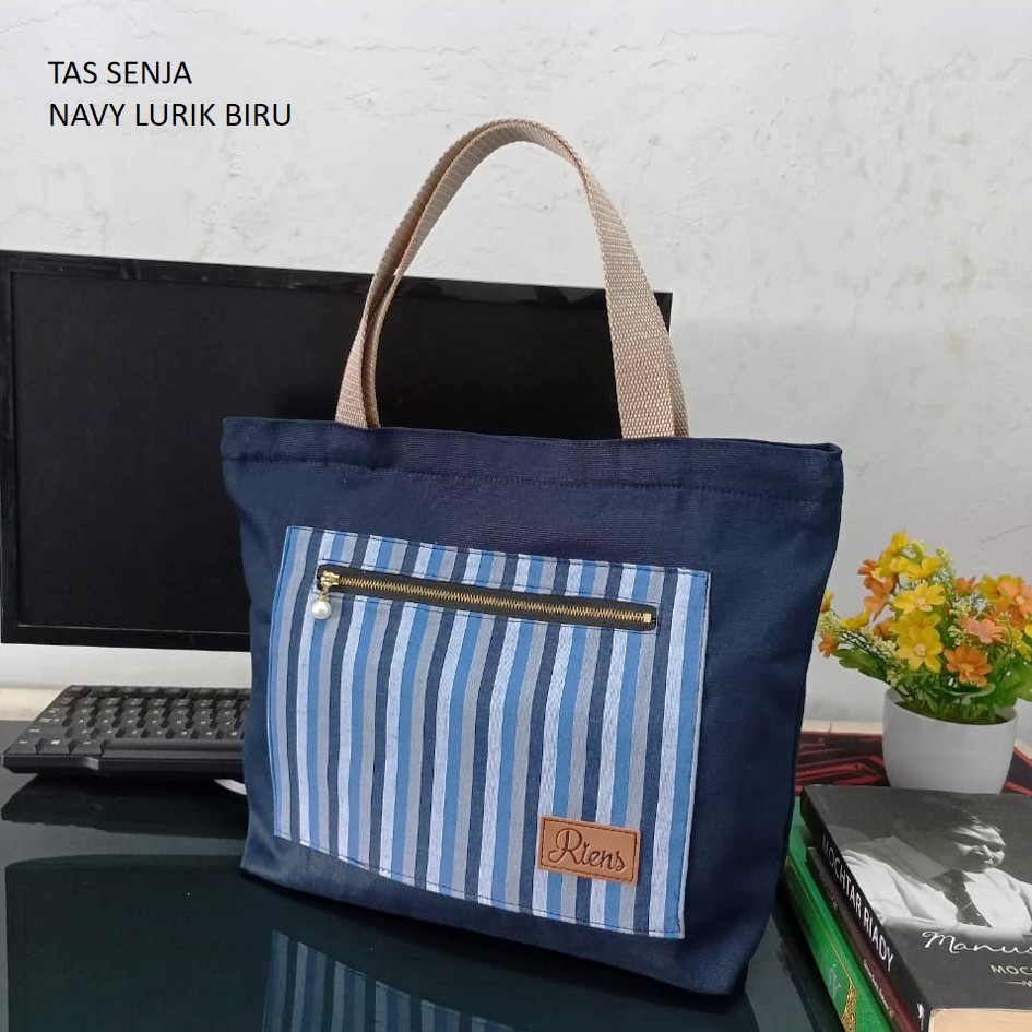 TAS KANVAS SENJA. TAS KANVAS EKSKLUSIF. TAS KANVAS PREMIUM KOMBINASI LURIK BY RIENS COLLECTIONS