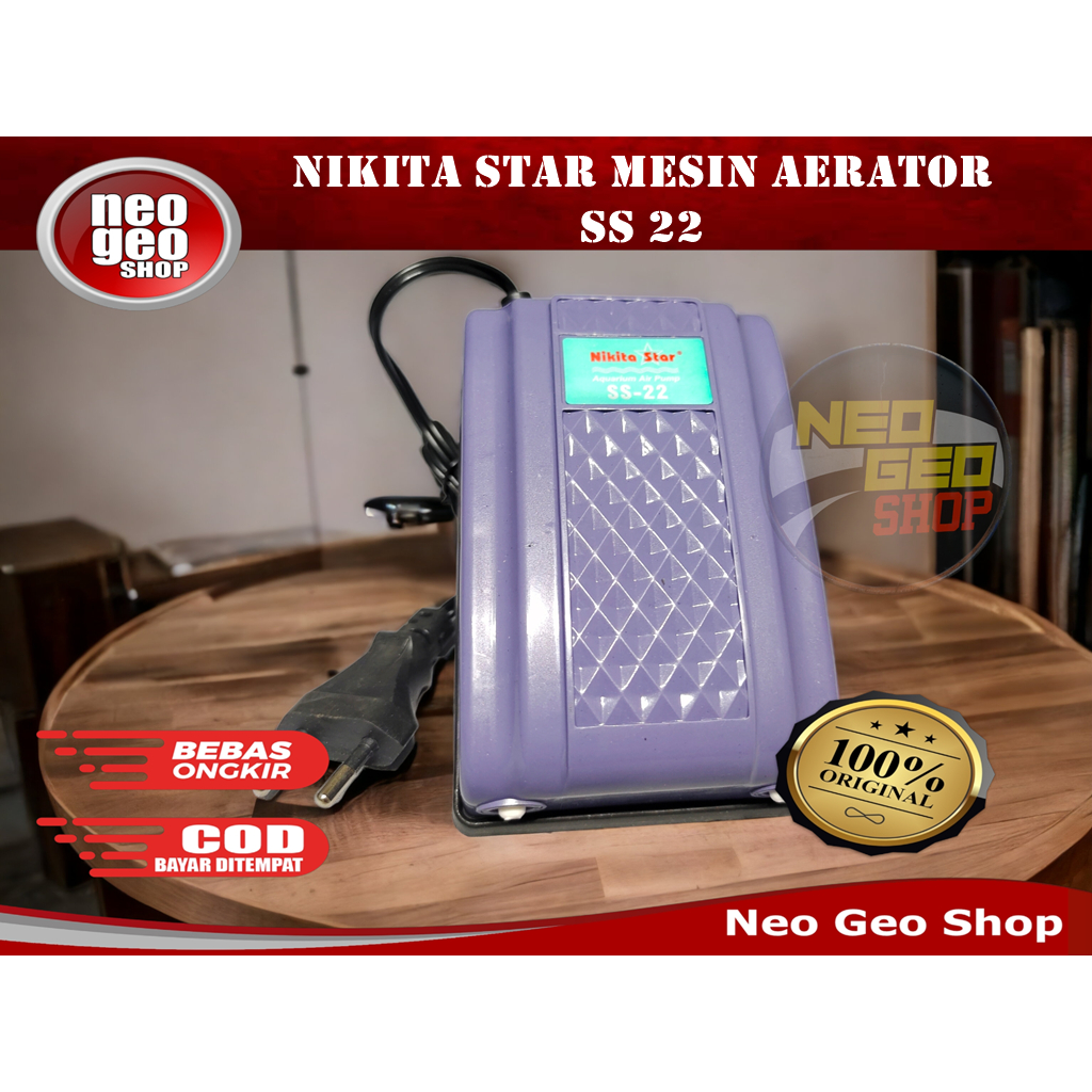 NIKITA STAR SS22 SS 22 POMPA AERATOR 2 LUBANG MESIN GELEMBUNG UDARA AQUARIUM AIR PUMP