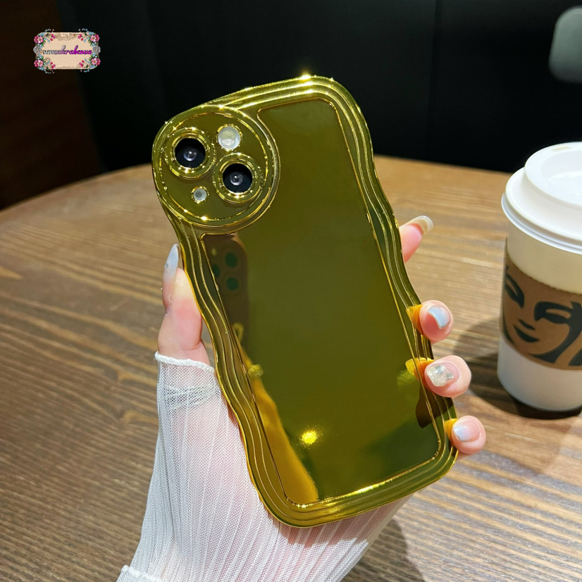 SOFT CASE SOFTCASE TPU WAVE GELOMBANG GOLD FOR REALME C21Y C25Y SB5156