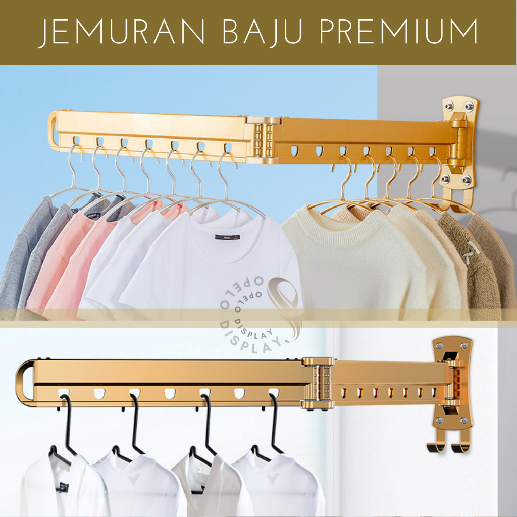 GANTUNGAN JEMURAN DINDING MINIMALIS FOLDING CLOTHES HANGER  RAK JEMURAN LIPAT HEMAT TEMPAT SERBAGUNA