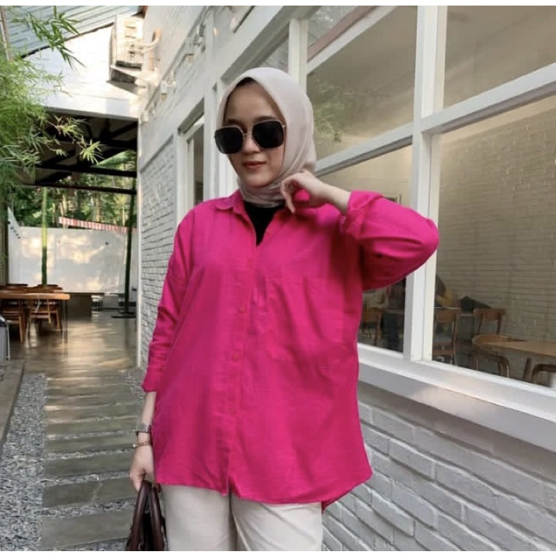 Olivia Shirt/Kemeja Oversize Wanita/Kemeja Linen Wanita/Kemeja Wanita