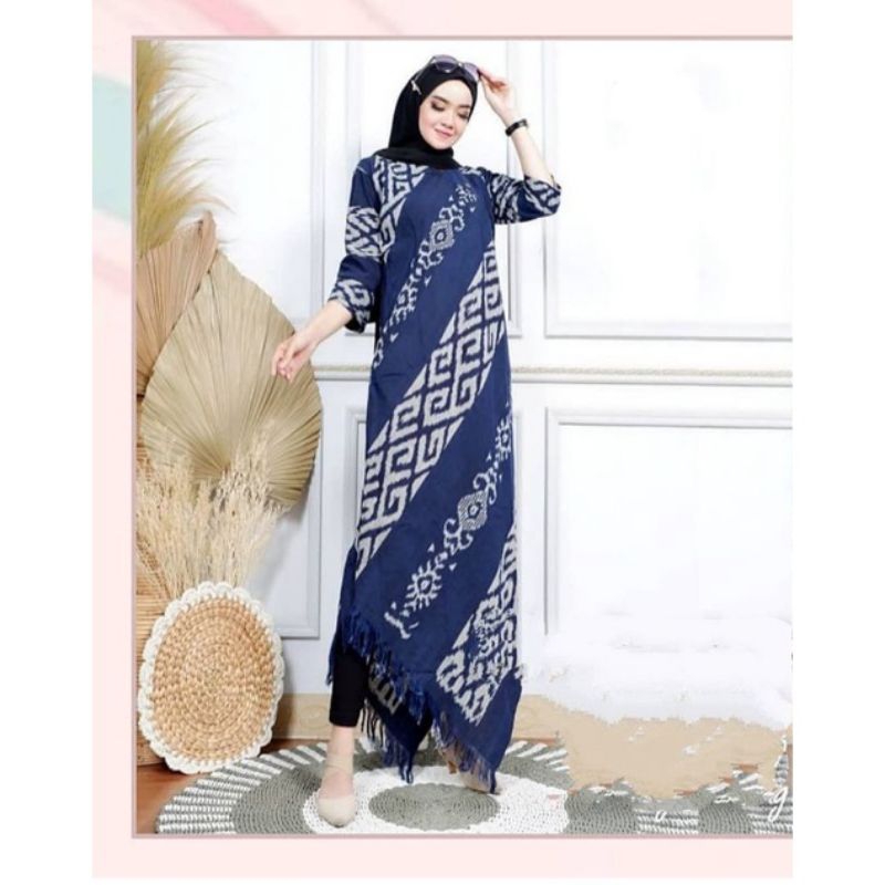 Gamis tenun modern-gamis tenun elegant-Gamis tenun batik tradisional-Gamis tenun Asli-Gamis tenun me