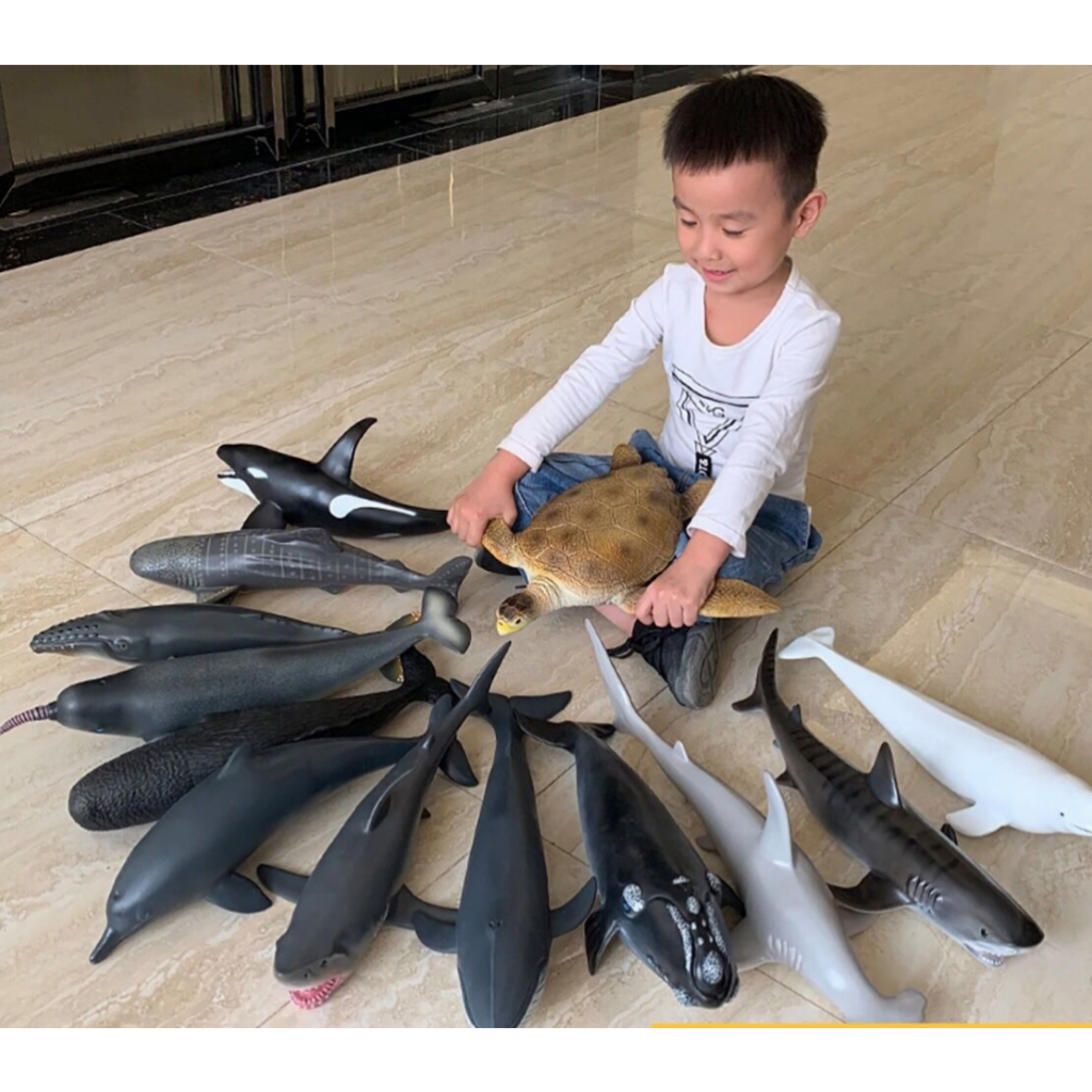 Mainan Hiu Megalodon Shark Simulasi Hewan Laut Action  Figures Mainan Edukasi Simulation Animal World Aquarium Finding Nemo Hadiah Ulang Tahun Mainan Pendidikan