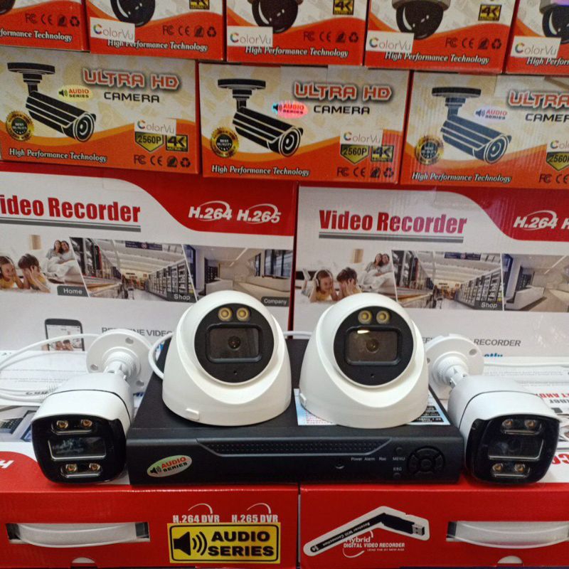 PAKET CCTV COLORVU AUDIO 8MP 4K 2560P 4 CHANNEL AUDIO SERIES LENGKAP