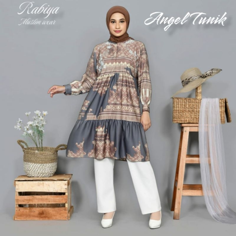 GAMIS TUNIK ANGEL TERBARU 2023/Bahan maxmara premium Luxury