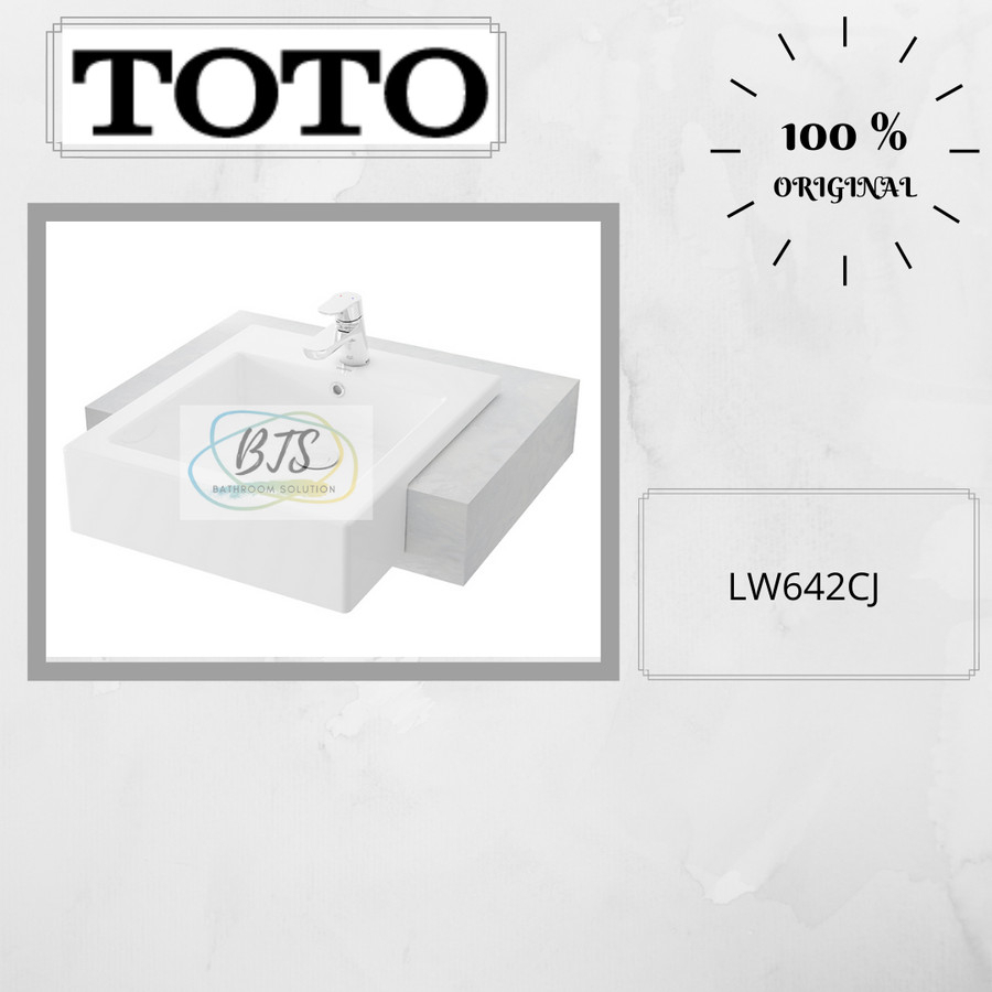 Wastafel meja white TOTO LW642CJ/LW 642 CJ/LW642 CJ/LW 642CJ