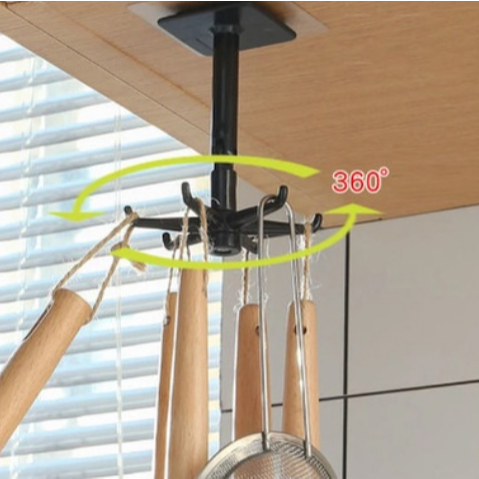 Gantungan Universal Putar 360^ Tempel Dinding Hanger Alat Dapur Spatula